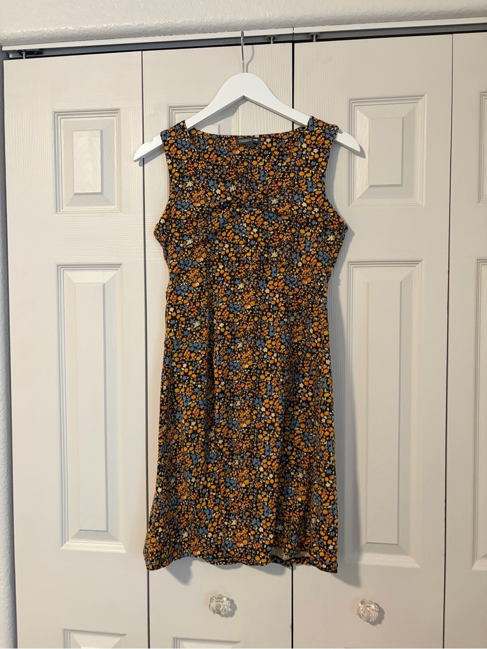 Toad&Co Women's Rosemarie Sleeveless Dress floral ditsy print A-line sz Small
